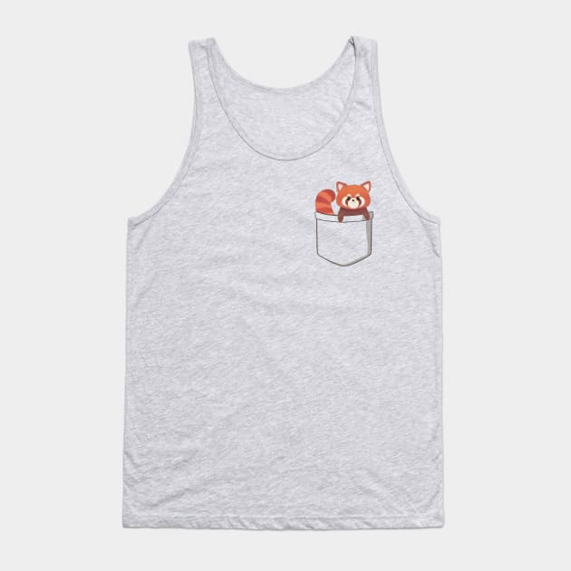 Cute Red Panda in a Pocket Tank Top by awesomesaucebysandy